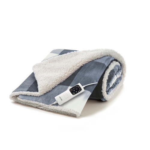 Trony IMETEC - CALDOPLAID ADAPTO TARTAN GREY 160X120 CM