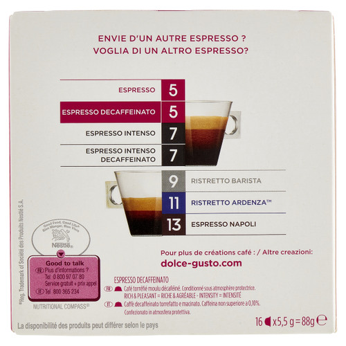 Trony Nescafé Dolce Gusto - CAFFE ESPRESSO DECAFFEINATO 16 CAPSULE