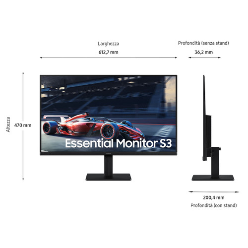 Trony SAMSUNG - Monitor LED Serie S30GD Da 27'' Full HD Flat