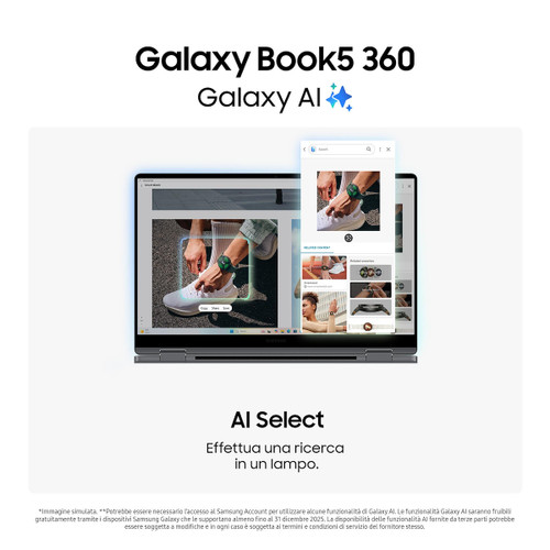 Trony SAMSUNG - Samsung Galaxy Book5 360 è Un Potente Laptop 2-in-1 Con Processore Intel Core Ultra 7 E Prestazioni AI