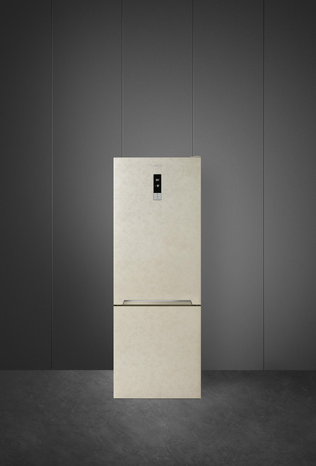 Trony SMEG - Frigo Combinato Da Libera Installazione Larghezza 70 Cm Classe E Total No Frost Display Esterno Colore Marmorizzat