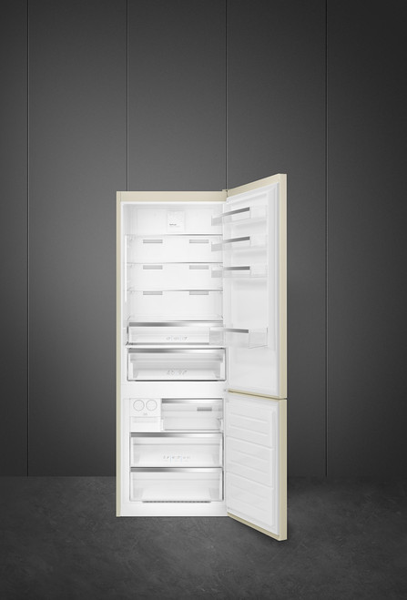 Trony SMEG - Frigo Combinato Da Libera Installazione Larghezza 70 Cm Classe E Total No Frost Display Esterno Colore Marmorizzat