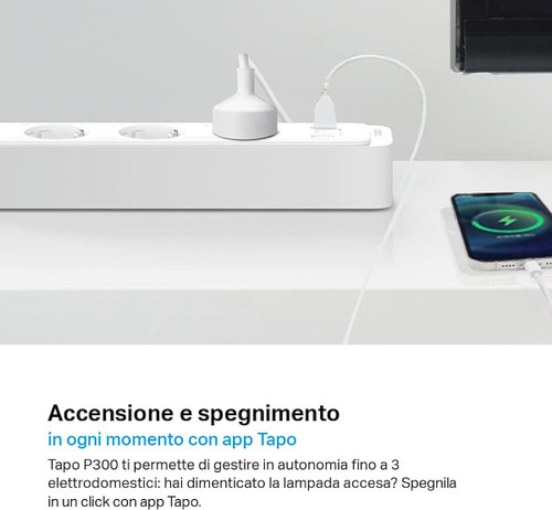 Trony TP-LINK - Ciabatta MultiPresa WiFi Smart Controlla Separatamente 3 Prese Ricarica Rapida Compatibile Alexa E Google Assistant