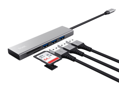 Trony TRUST - HALYX FAST USB-C HUB & CARD READER