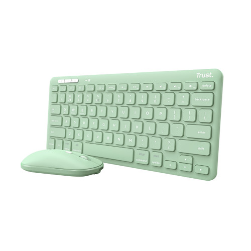 Trony TRUST - LYRA WL KEYBOARD & MOUSE GREEN IT