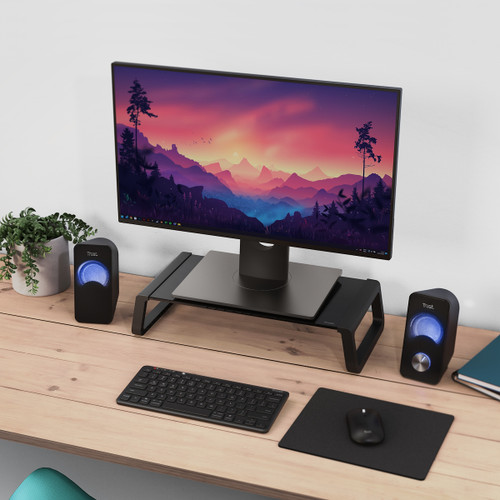 Trony TRUST - MONTA GLASS MONITOR STAND BLK
