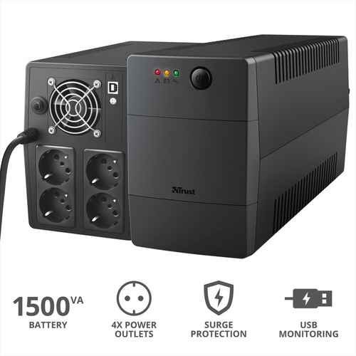 Trony TRUST - PAXXON 1500VA UPS 4 OUTLETS