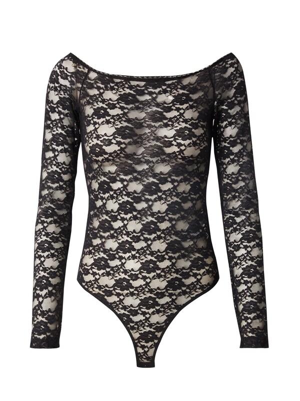 ABOUT YOU Body a maglietta 'Virginia' in Nero