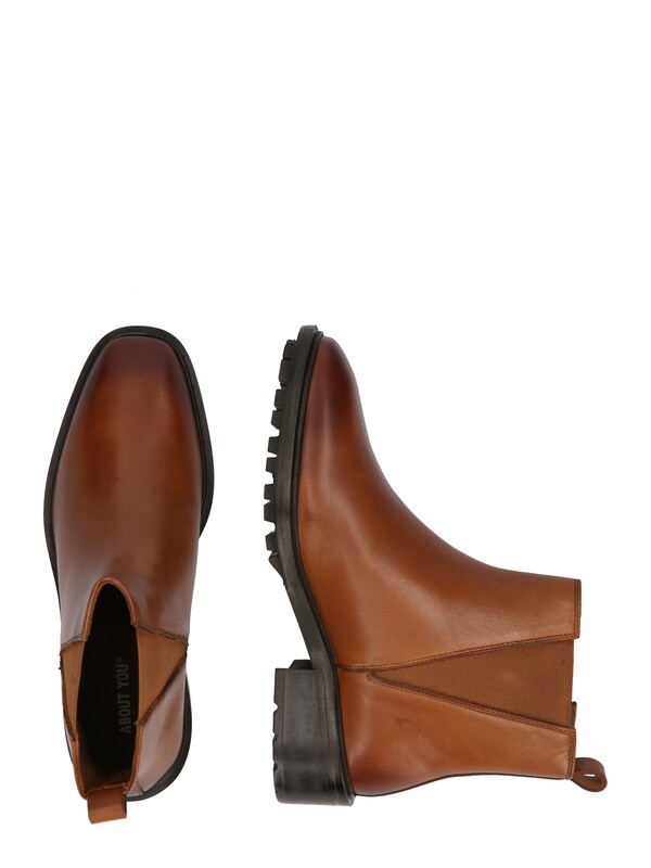 ABOUT YOU Boots Chelsea 'Vivien' In Cognac