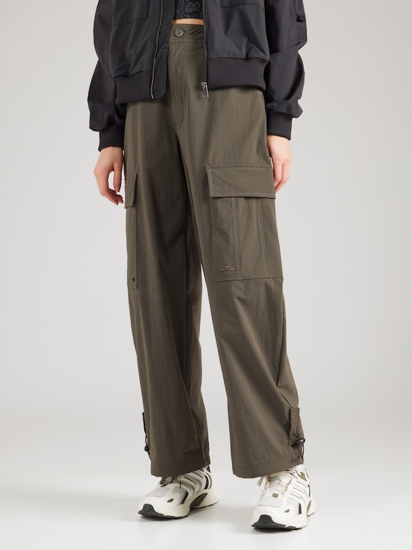 ADIDAS ORIGINALS Wide Leg Pantaloni Cargo 'Ess' In Oliva