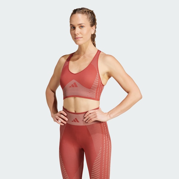 ADIDAS PERFORMANCE Bustino Reggiseno Sportivo In Rosso Ruggine