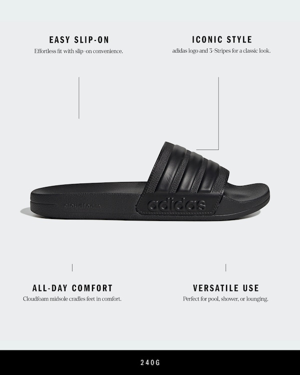 ADIDAS PERFORMANCE Scarpe Da Spiaggia / Da Bagno 'Adilette' In Nero