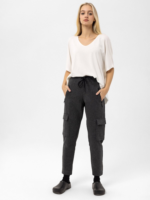 Anou Anou Regular Pantaloni Cargo In Grigio Antracite