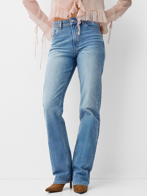 Bershka Bootcut Jeans In Blu Denim