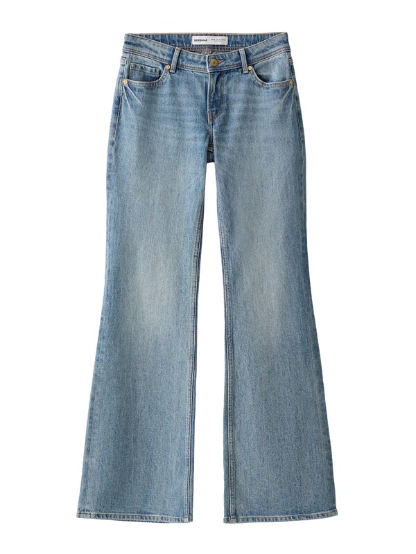 Bershka Bootcut Jeans in Blu Denim