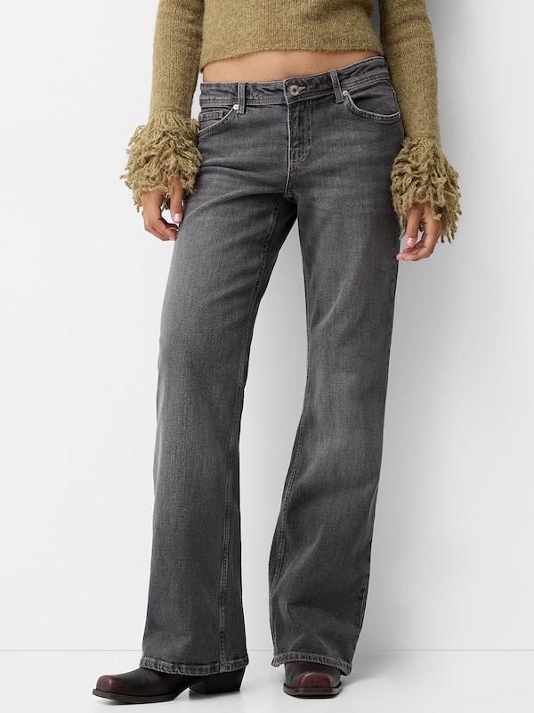 Bershka Bootcut Jeans In Grigio Denim