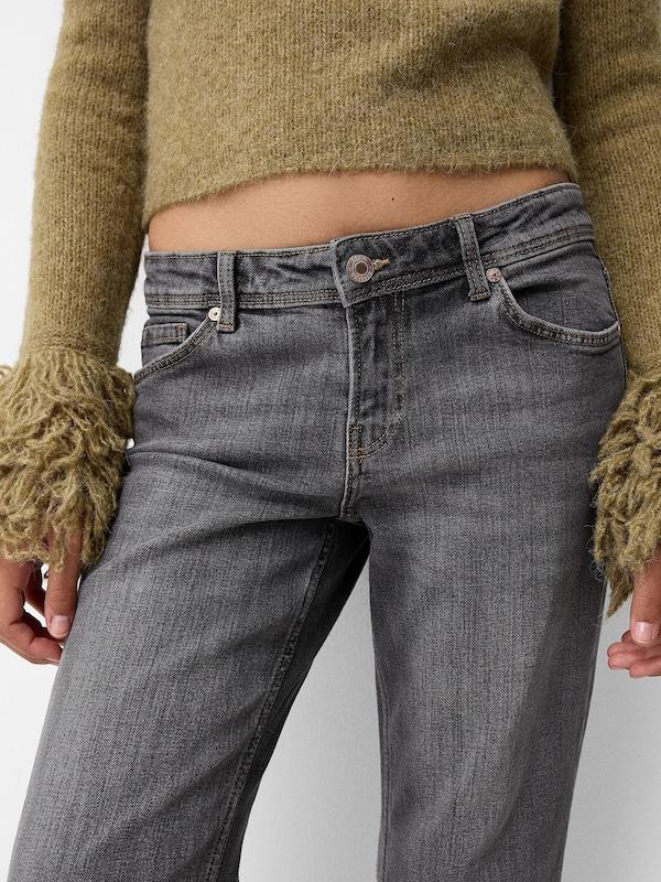 Bershka Bootcut Jeans In Grigio Denim