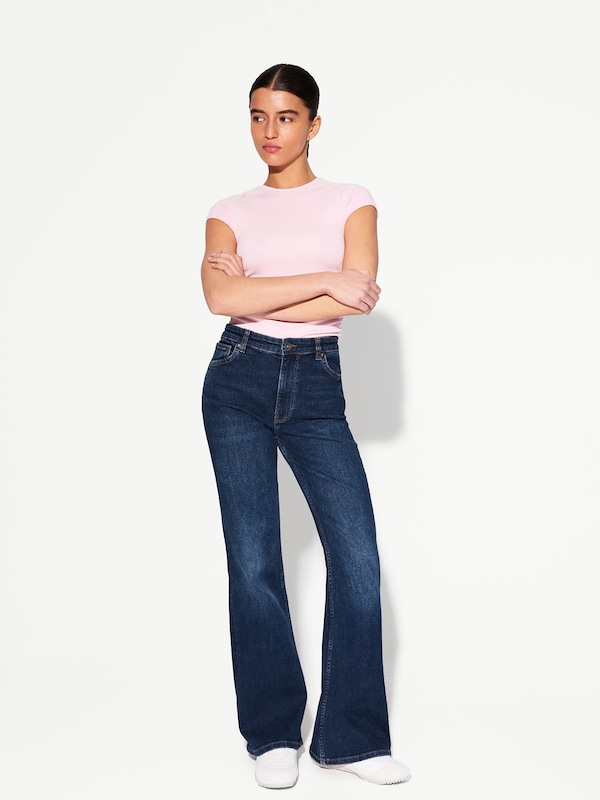 Bershka Flared Jeans In Blu