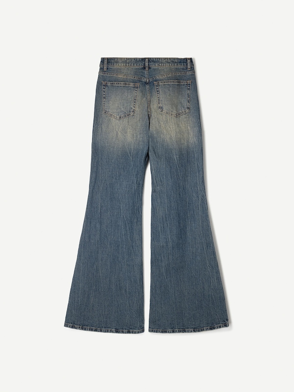 Bershka Flared Jeans In Blu Scuro