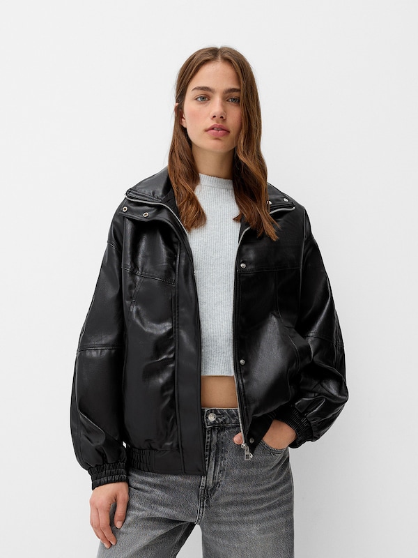 Bershka Giacca Di Mezza Stagione In Nero