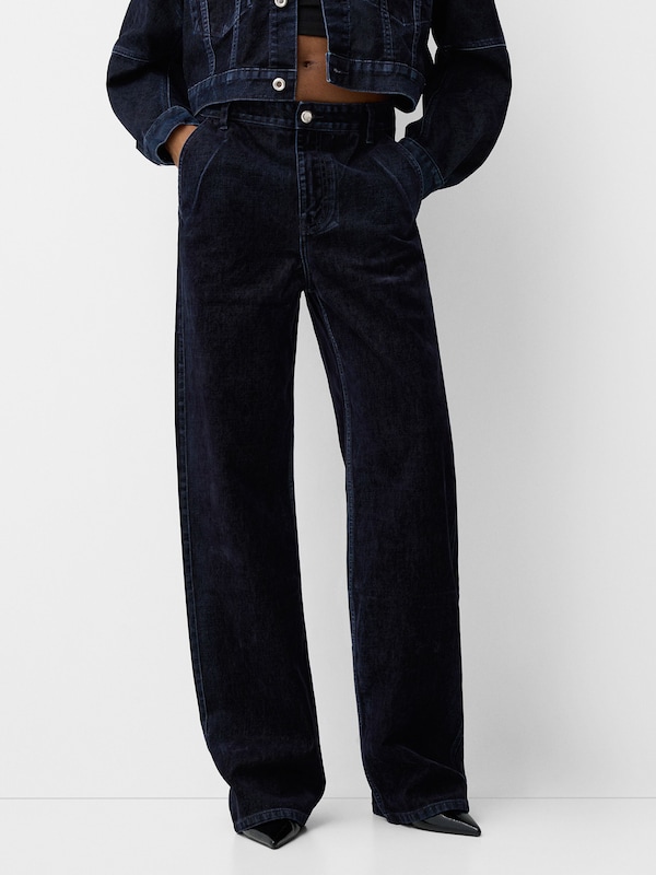 Bershka Loosefit Jeans In Blu Notte