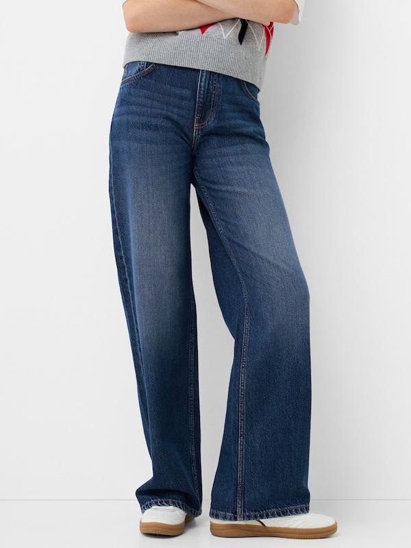 Bershka Loosefit Jeans In Blu Scuro
