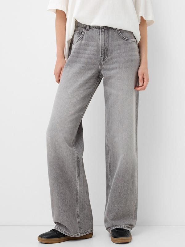Bershka Loosefit Jeans In Grigio Denim