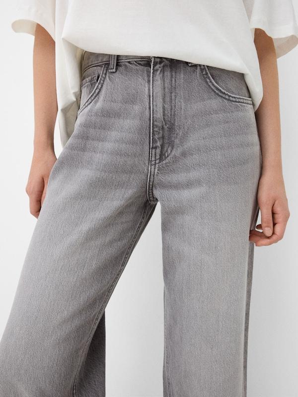 Bershka Loosefit Jeans In Grigio Denim