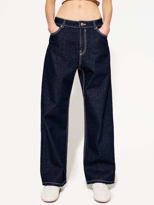 Bershka Loosefit Jeans In Navy