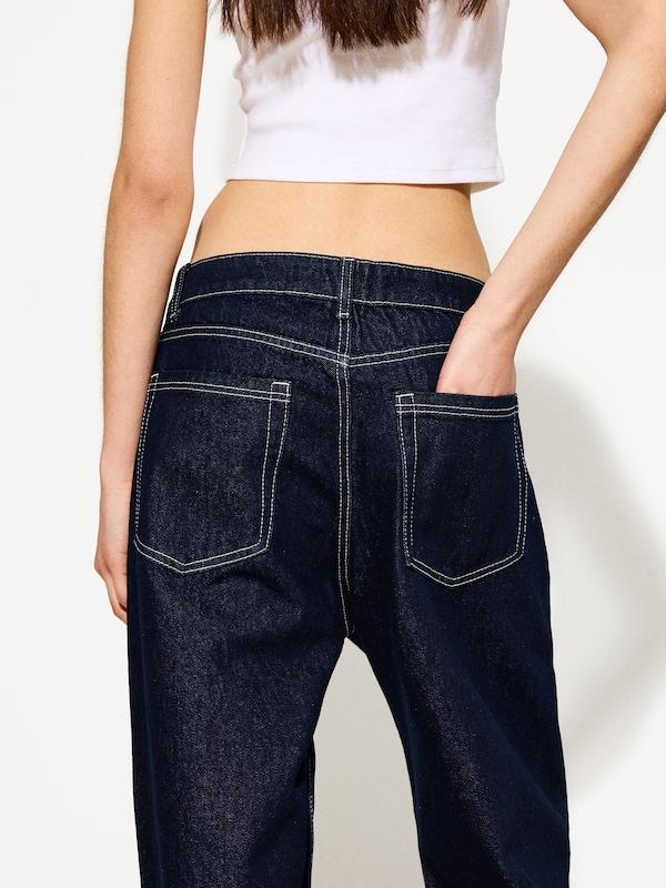 Bershka Loosefit Jeans In Navy
