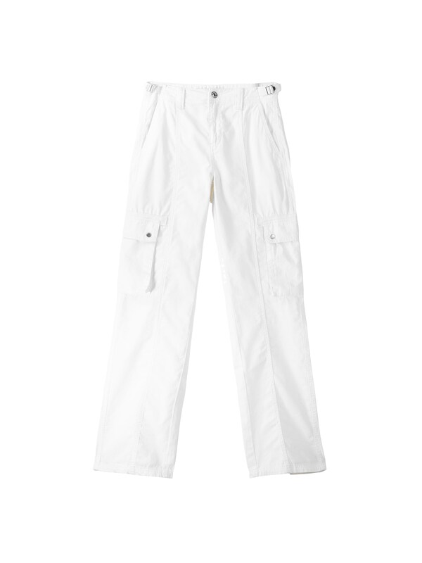 Bershka Loosefit Pantaloni Cargo In Bianco