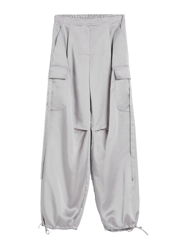 Bershka Loosefit Pantaloni cargo in Grigio Chiaro