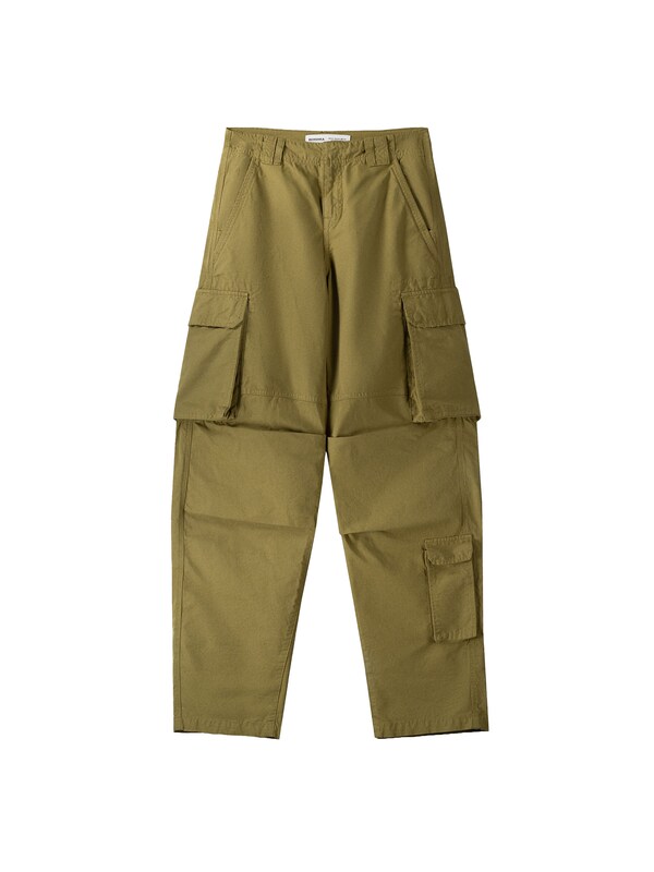 Bershka Loosefit Pantaloni cargo in Oliva