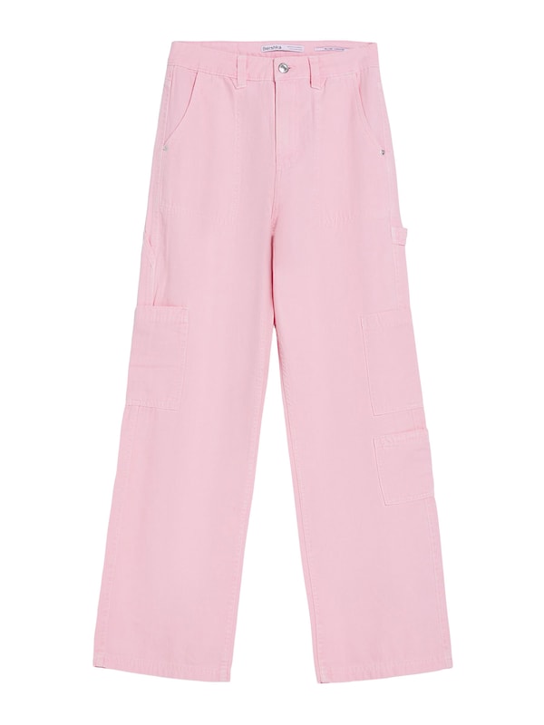 Bershka Loosefit Pantaloni cargo in Rosa