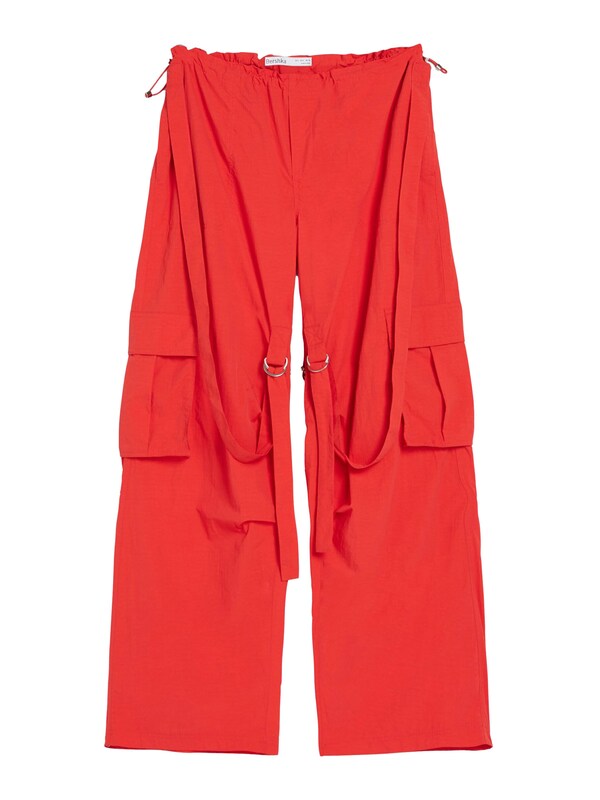 Bershka Loosefit Pantaloni cargo in Rosso