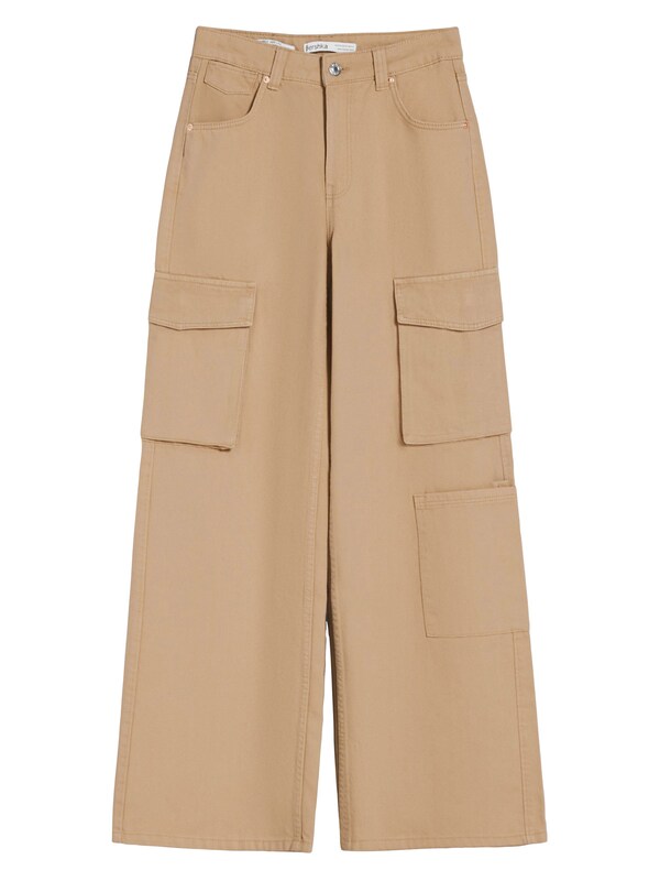 Bershka Loosefit Pantaloni cargo in Sabbia