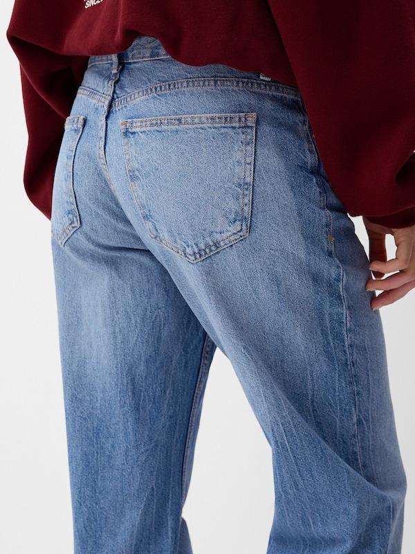 Bershka Regular Jeans In Blu Denim