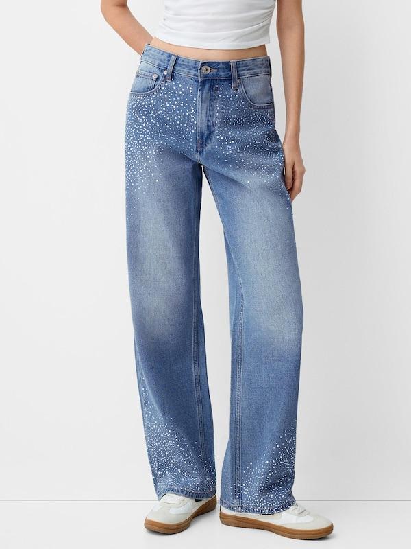 Bershka Regular Jeans In Blu Denim