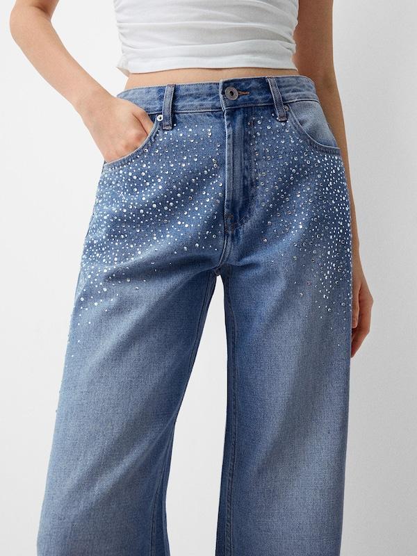 Bershka Regular Jeans In Blu Denim