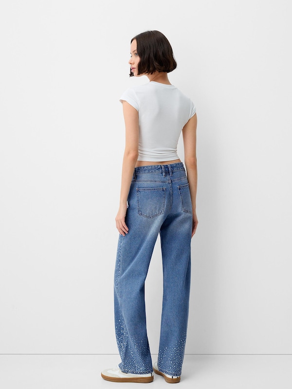 Bershka Regular Jeans In Blu Denim