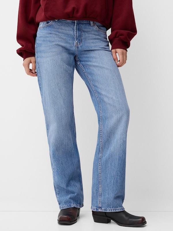 Bershka regular Jeans in Blu Denim