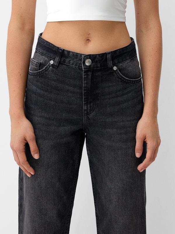 Bershka Regular Jeans In Nero Denim