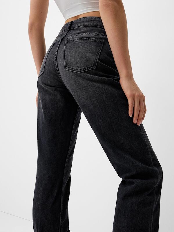 Bershka Regular Jeans In Nero Denim