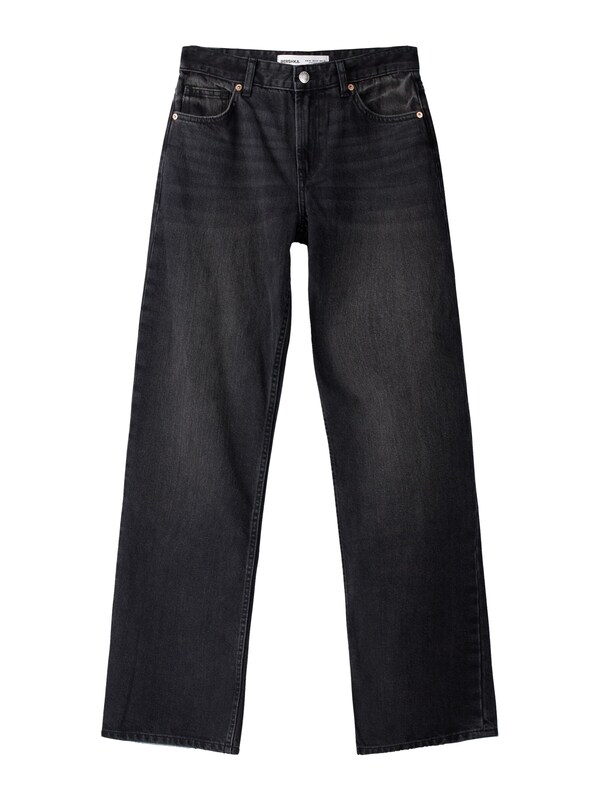 Bershka regular Jeans in Nero Denim