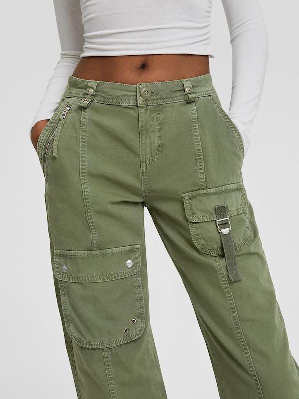 Bershka Regular Pantaloni Cargo In Cachi
