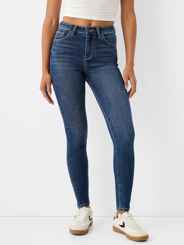 Bershka Skinny Jeans In Blu Denim