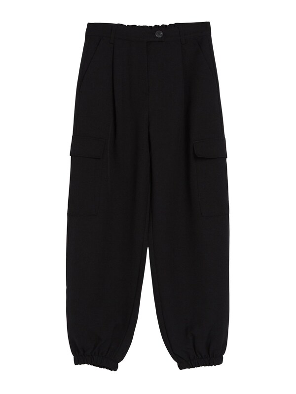 Bershka Tapered Pantaloni cargo in Nero