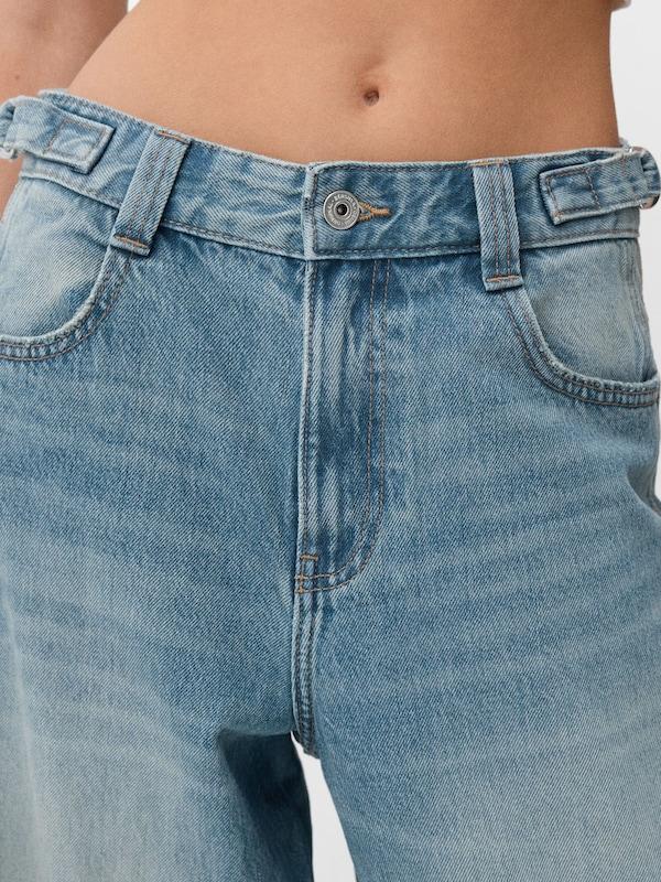 Bershka Wide Leg Jeans In Blu