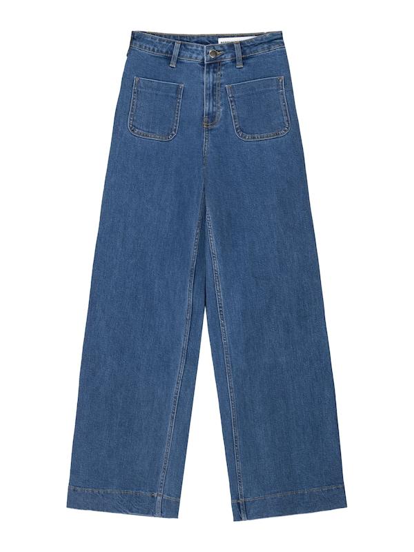 Bershka Wide leg Jeans in Blu Denim