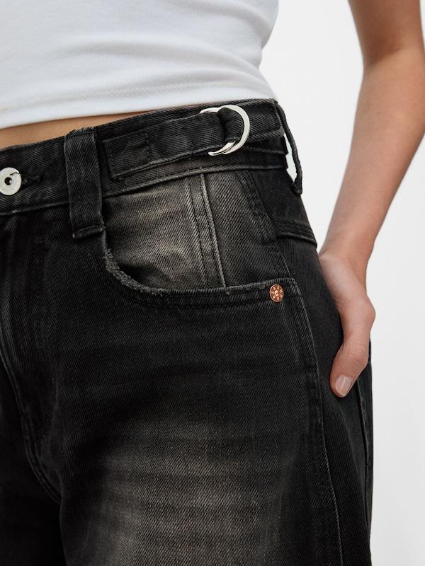 Bershka Wide Leg Jeans In Nero